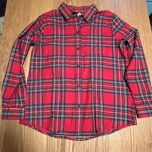 Plaid Red Women's Top